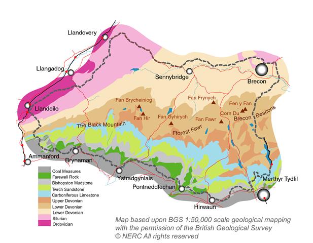 Geological map of Geopark (English) | Geoparc Byd-eang UNESCO